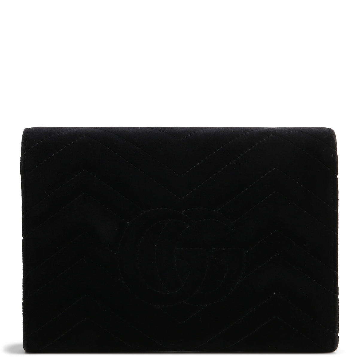 GUCCI Velvet Marmont Wallet on Chain - Black