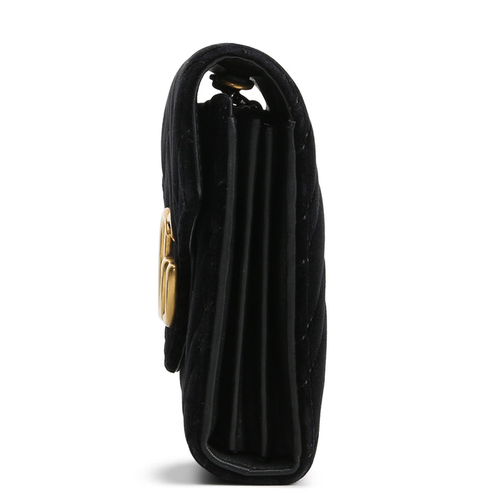 GUCCI Velvet Marmont Wallet on Chain - Black