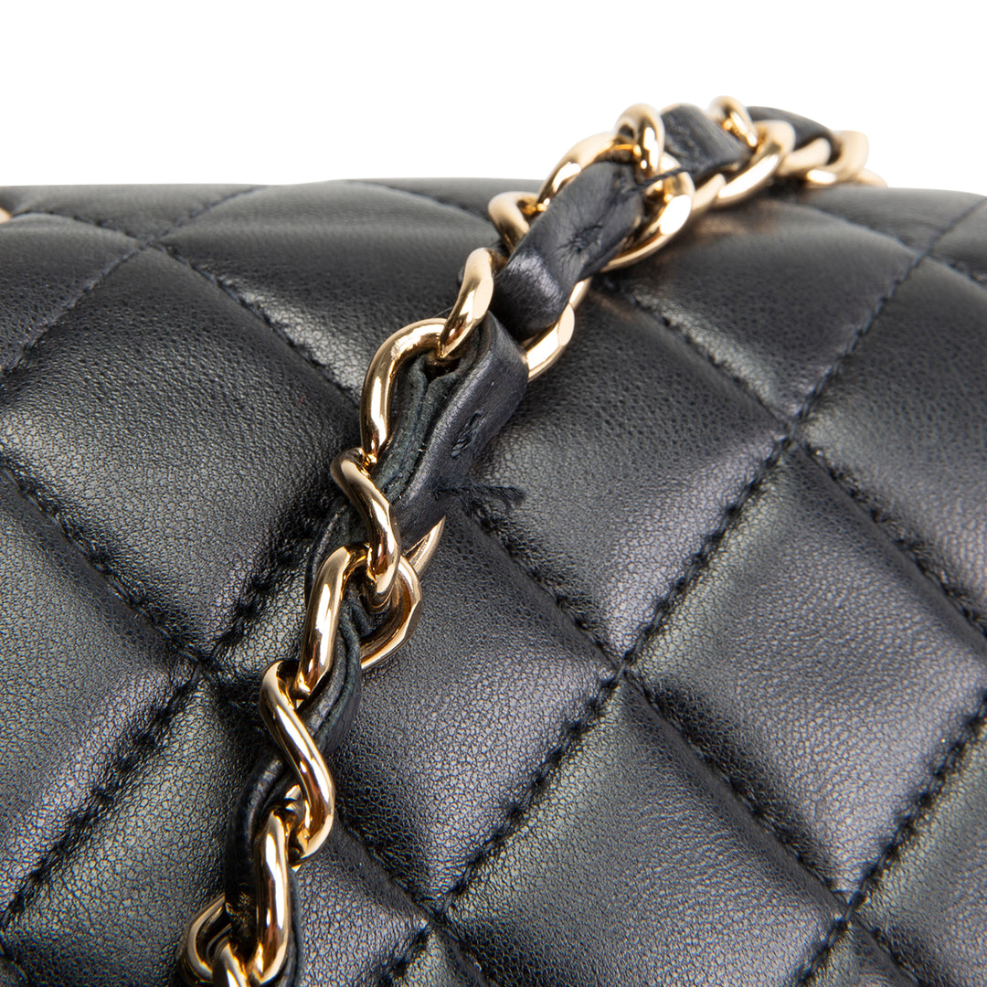 CHANEL Vintage Lambskin Classic Double Flap - Black OUTLET FINAL SALE
