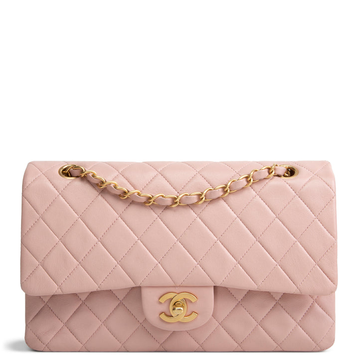 CHANEL Vintage Lambskin Medium Double Flap Bag - Pink OUTLET FINAL SALE