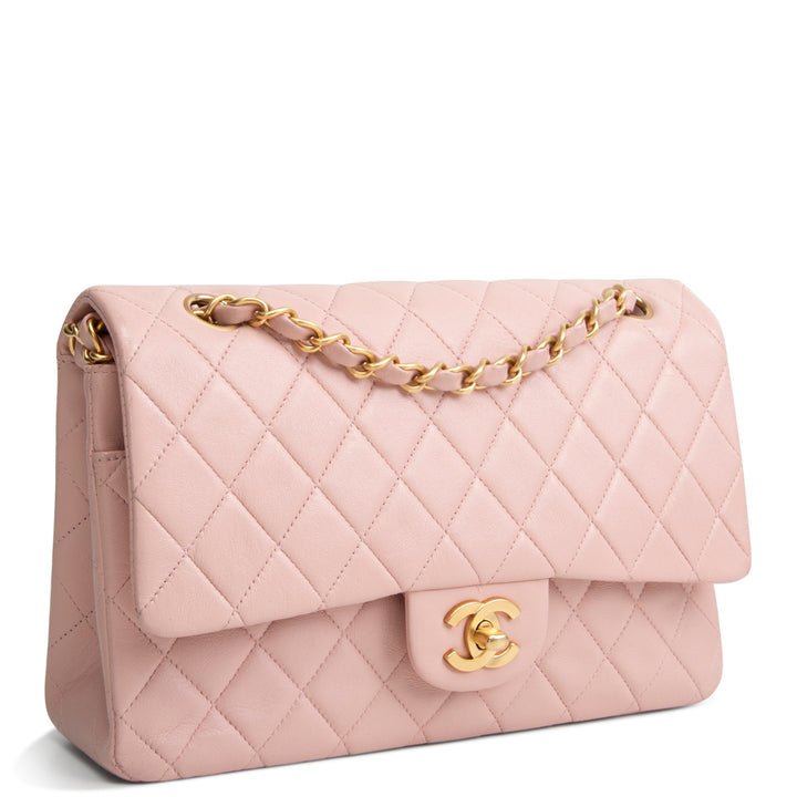 CHANEL Vintage Lambskin Medium Double Flap Bag - Pink OUTLET FINAL SALE