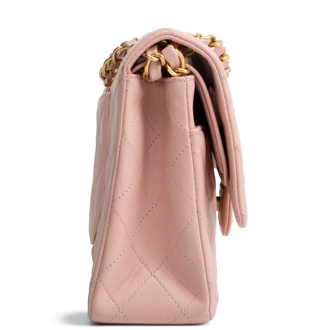 CHANEL Vintage Lambskin Medium Double Flap Bag - Pink OUTLET FINAL SALE