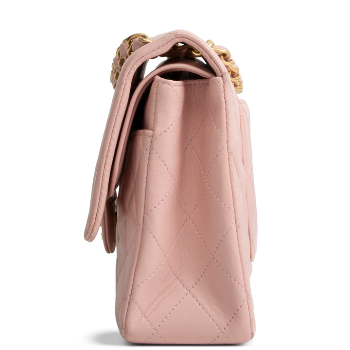 CHANEL Vintage Lambskin Medium Double Flap Bag - Pink OUTLET FINAL SALE