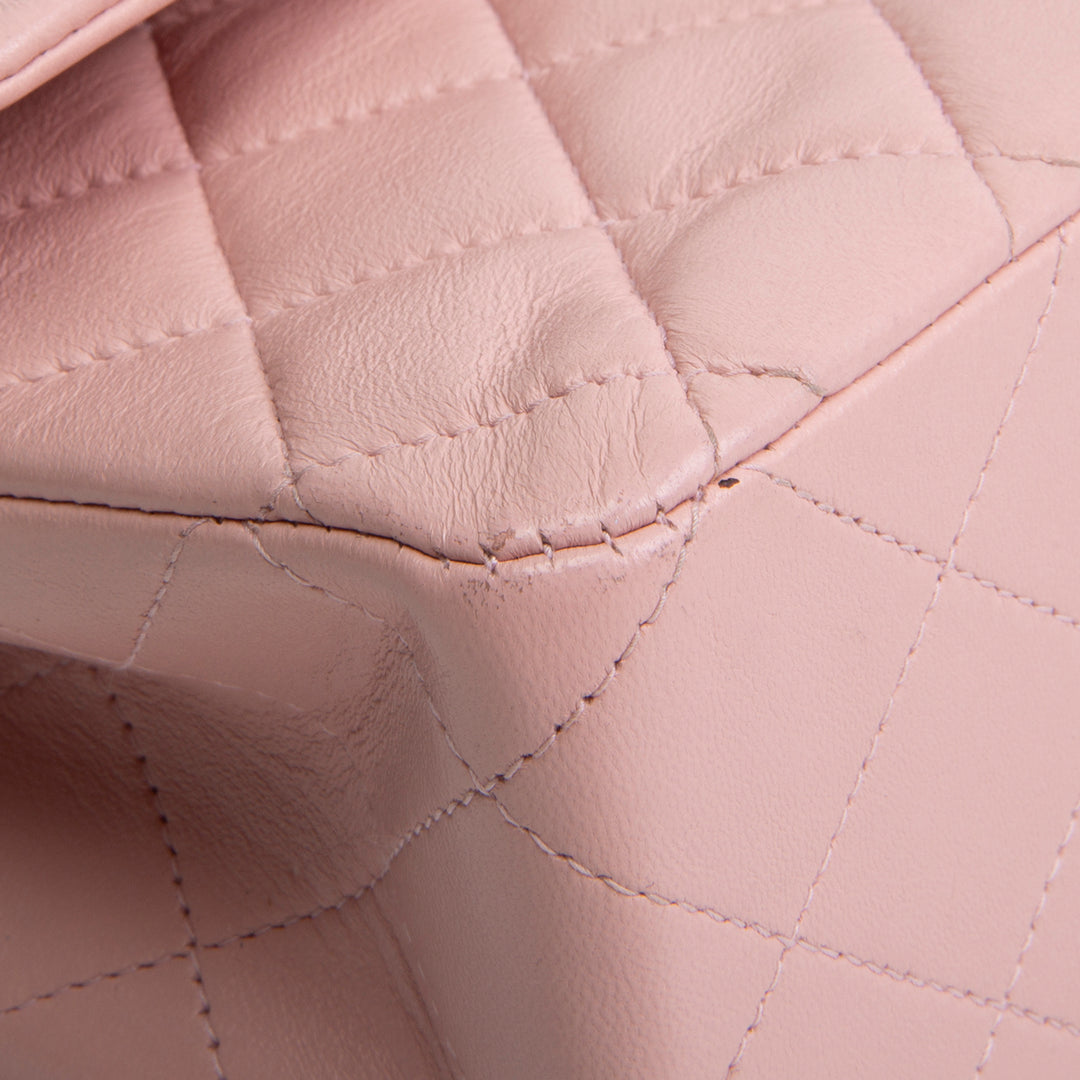 CHANEL Vintage Lambskin Medium Double Flap Bag - Pink OUTLET FINAL SALE