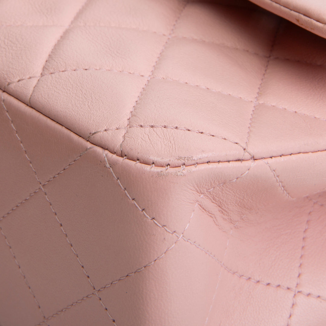 CHANEL Vintage Lambskin Medium Double Flap Bag - Pink OUTLET FINAL SALE