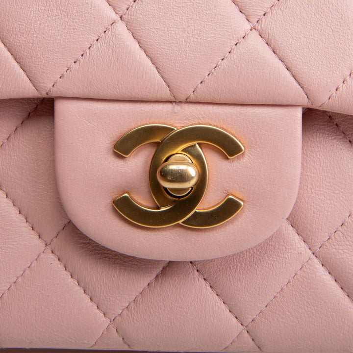 CHANEL Vintage Lambskin Medium Double Flap Bag - Pink OUTLET FINAL SALE