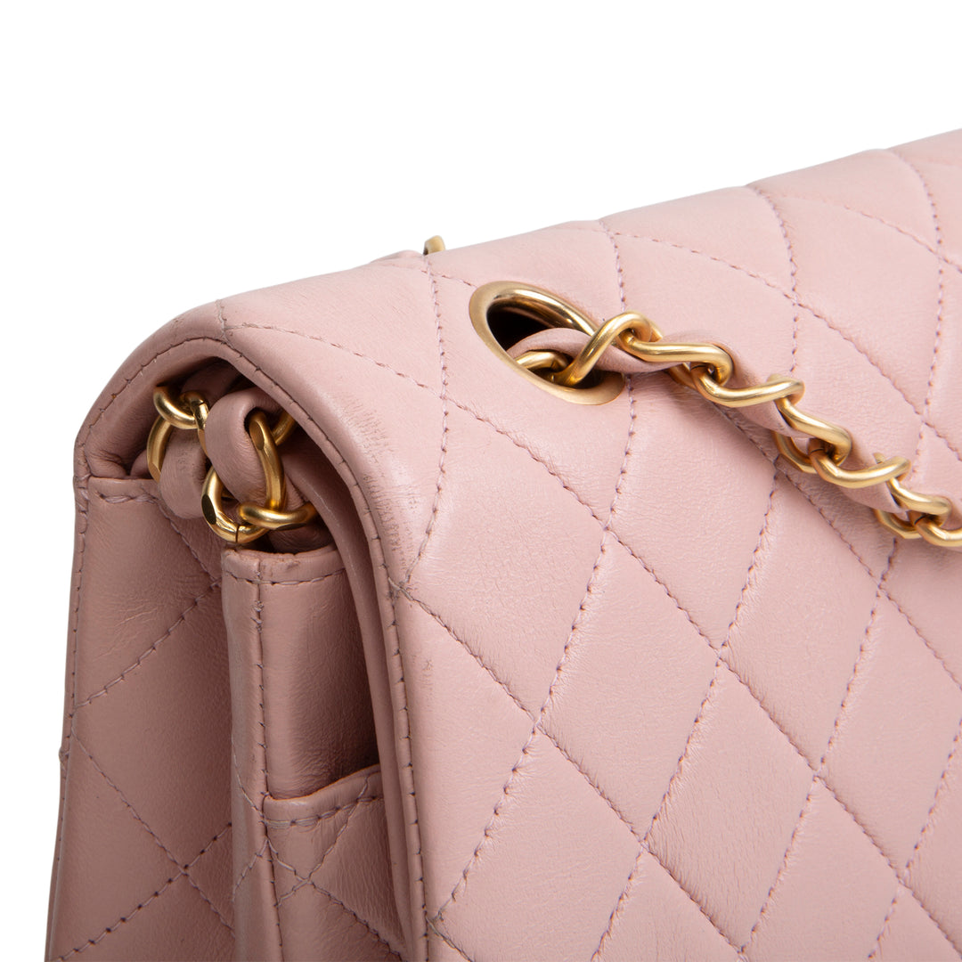 CHANEL Vintage Lambskin Medium Double Flap Bag - Pink OUTLET FINAL SALE