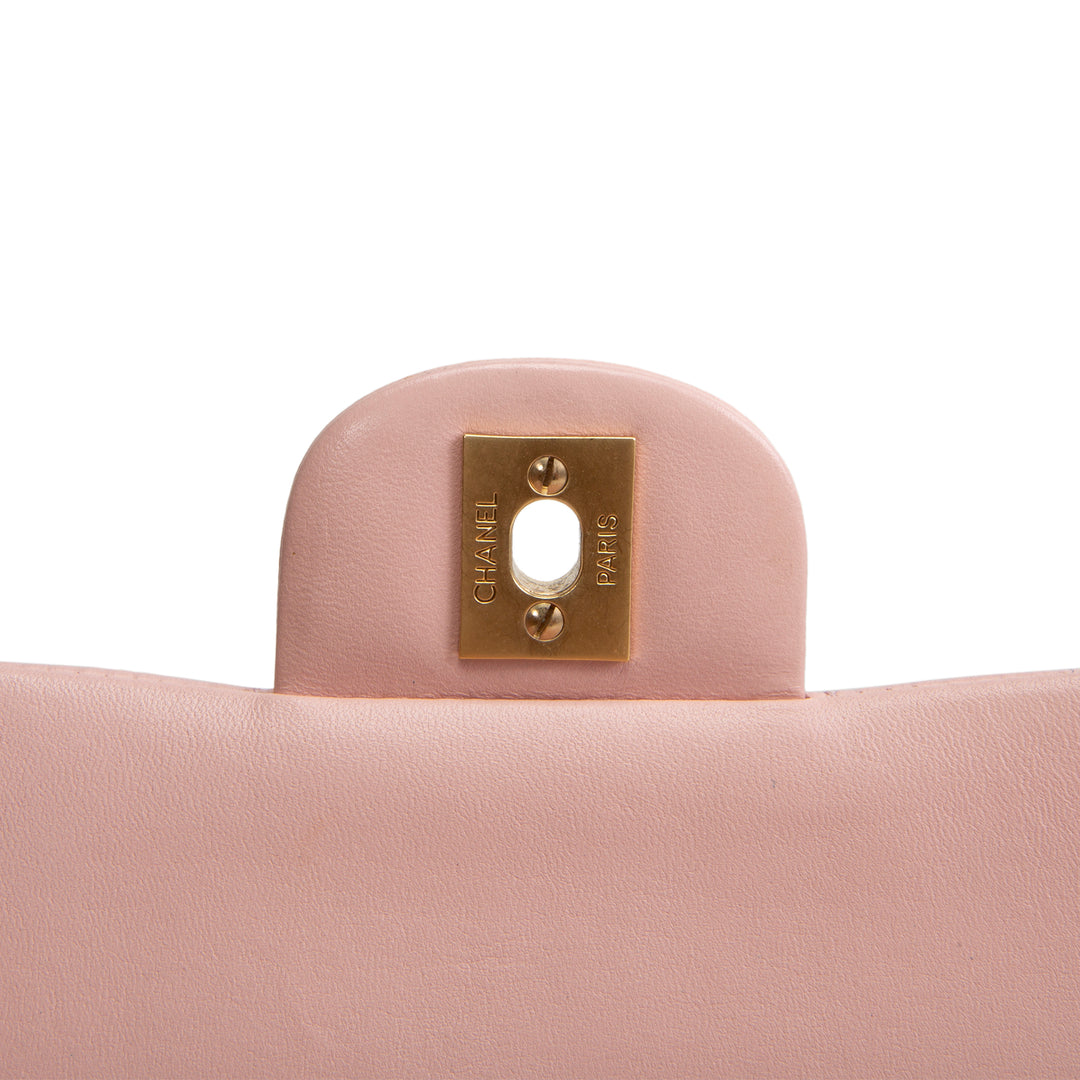 CHANEL Vintage Lambskin Medium Double Flap Bag - Pink OUTLET FINAL SALE