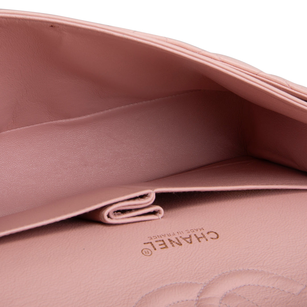 CHANEL Vintage Lambskin Medium Double Flap Bag - Pink OUTLET FINAL SALE