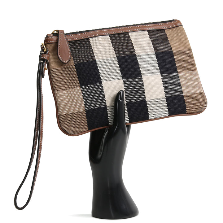 BURBERRY House Check Peyton Wristlet Pouch