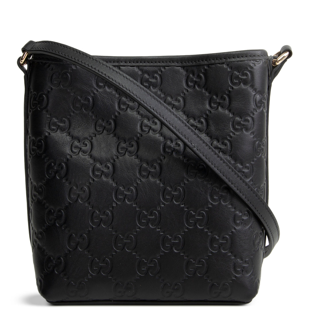 GUCCI Guccissima Bucket Nano Crossbody - Black