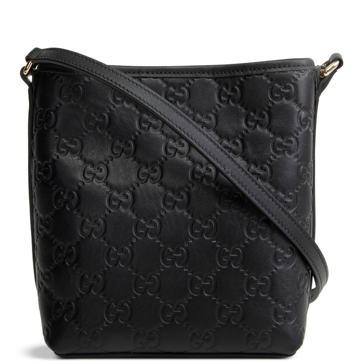 GUCCI Guccissima Bucket Nano Crossbody - Black