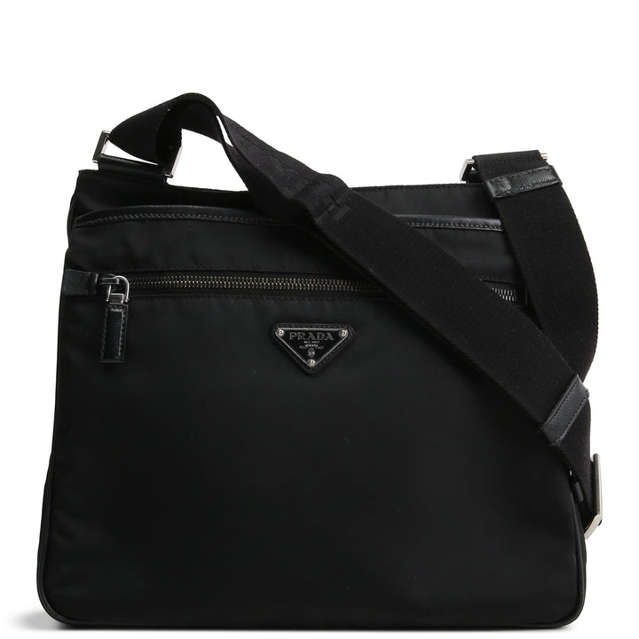 PRADA Tessuto Nylon Messenger Bag - Black