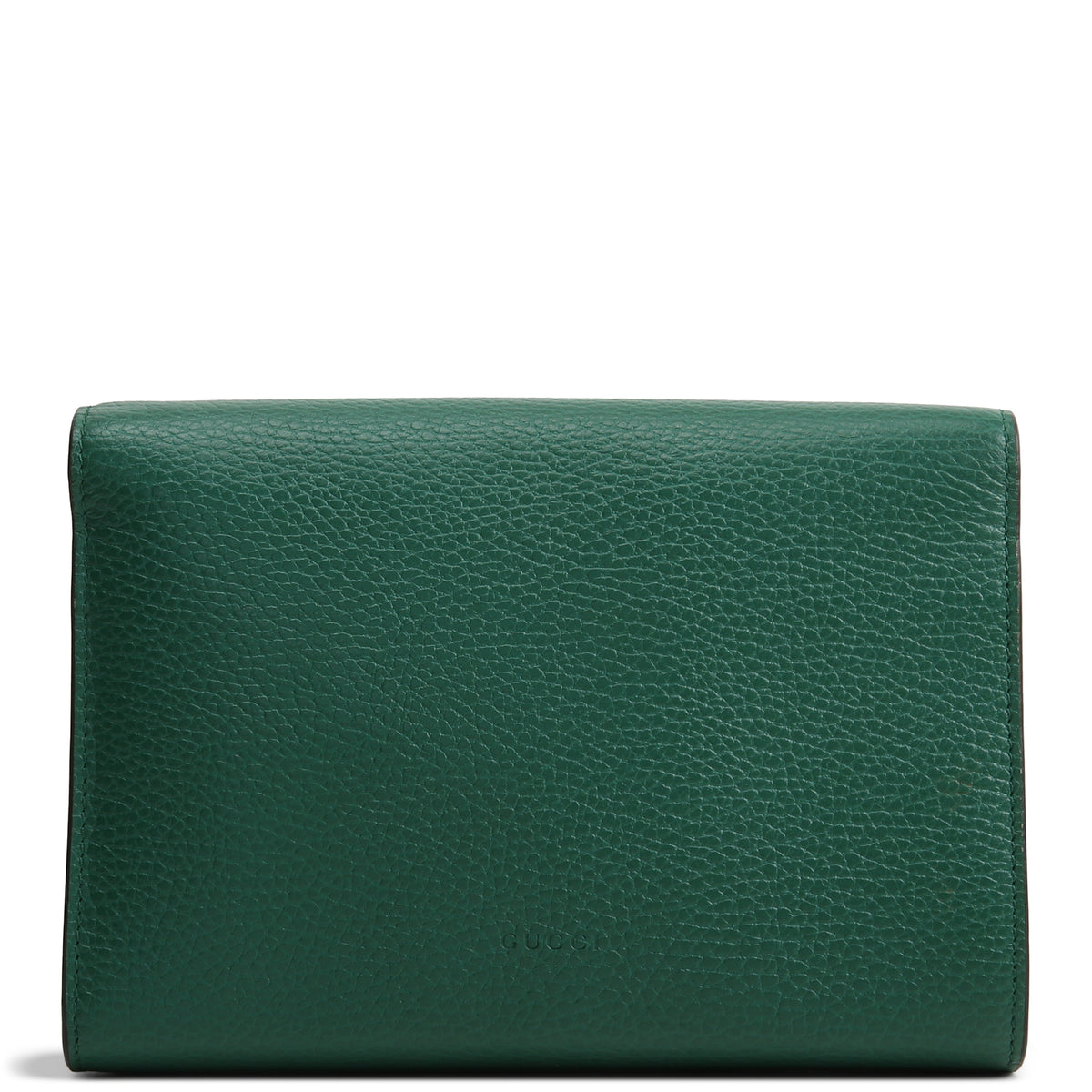 GUCCI Leather Dionysus Crystal Wallet On Chain - Green