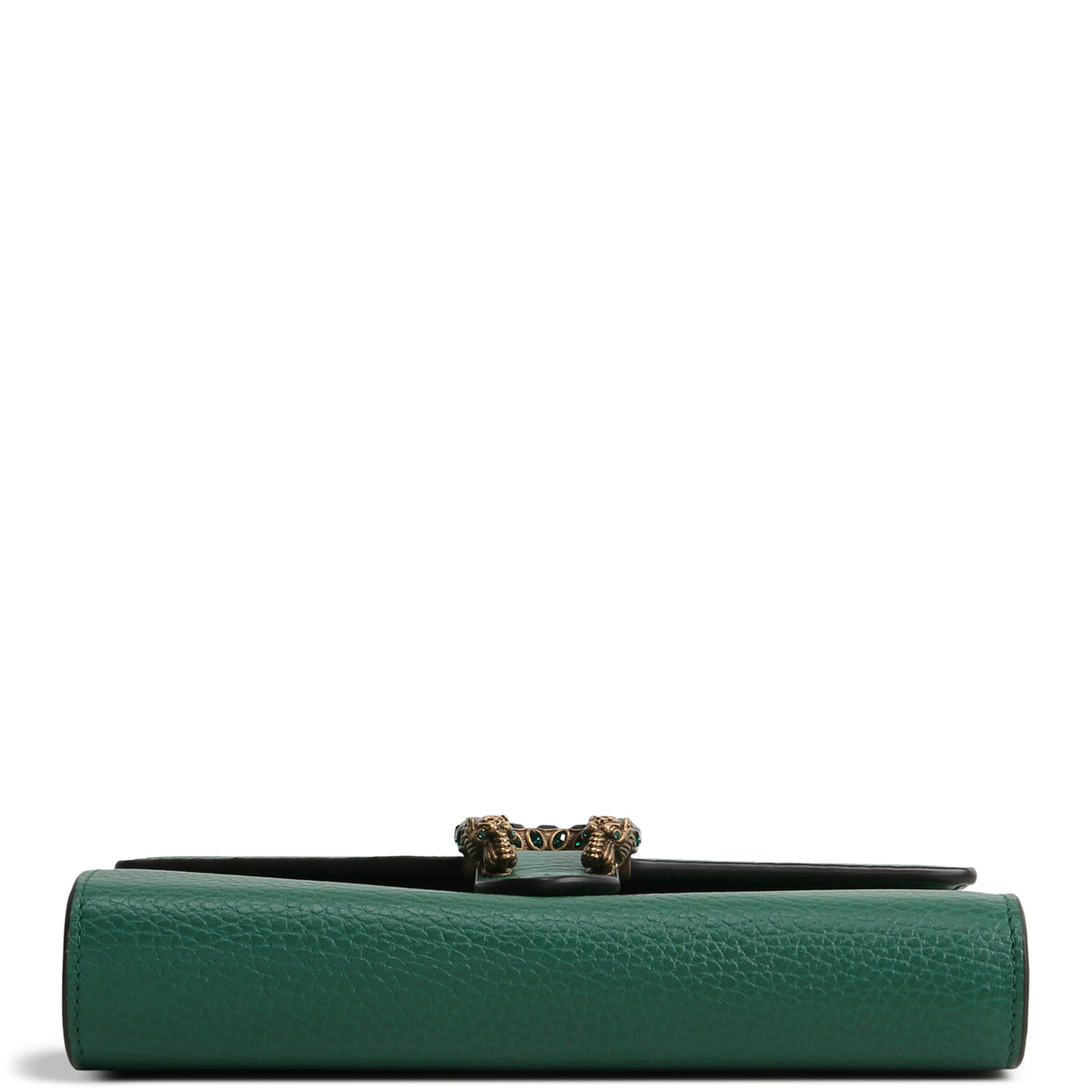 GUCCI Leather Dionysus Crystal Wallet On Chain - Green