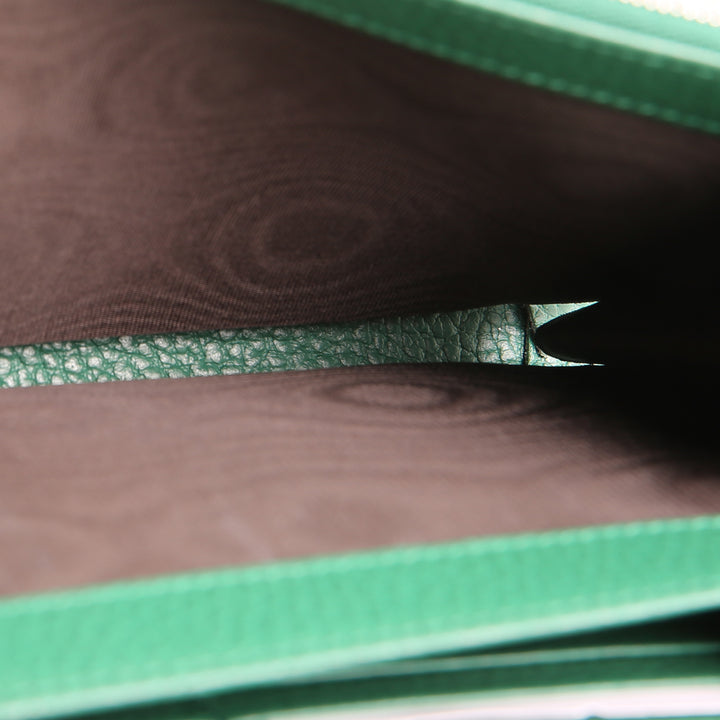 GUCCI Leather Dionysus Crystal Wallet On Chain - Green
