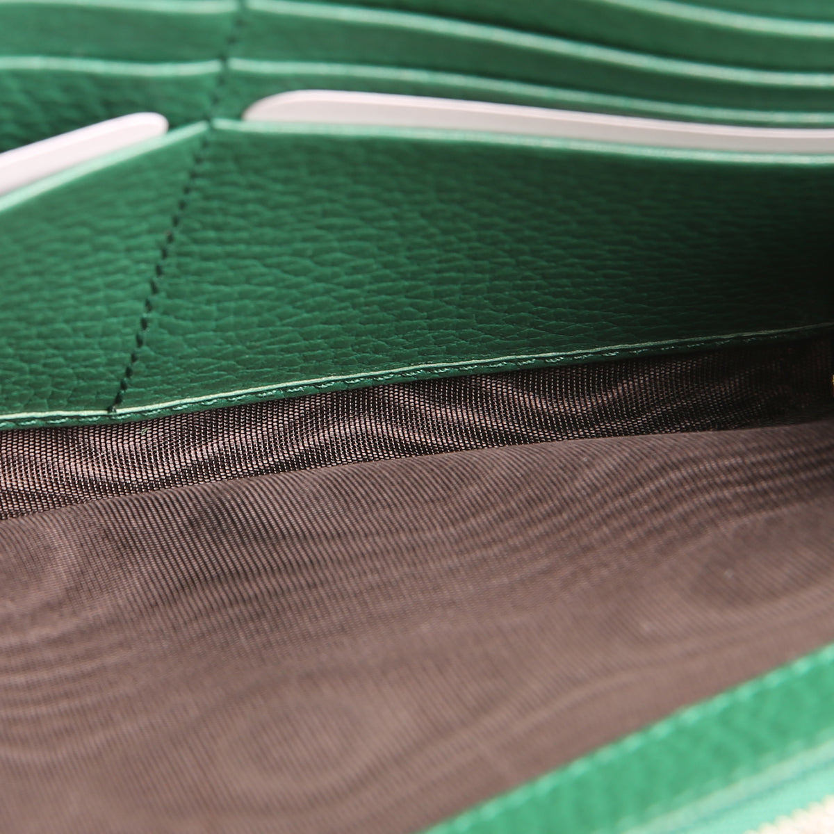 GUCCI Leather Dionysus Crystal Wallet On Chain - Green