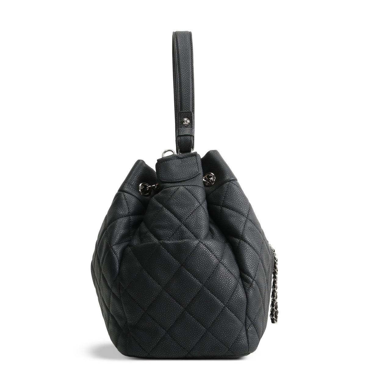 CHANEL Top Handle Bucket Bag w/ Strap - Charcoal