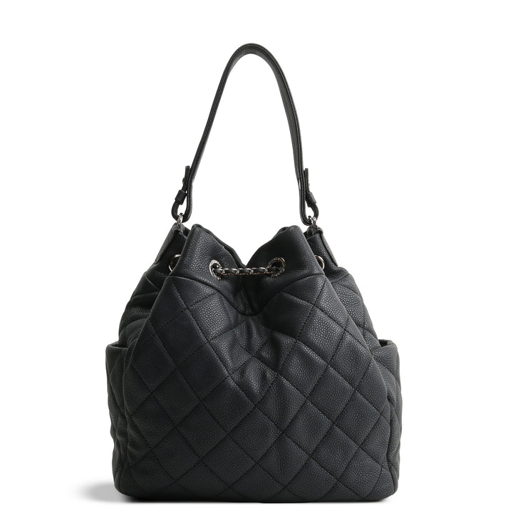 CHANEL Top Handle Bucket Bag w/ Strap - Charcoal