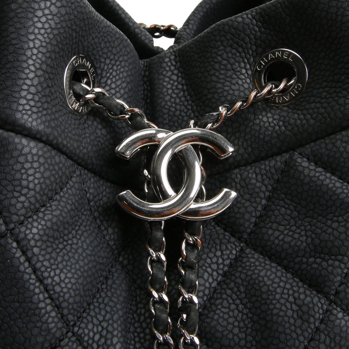 CHANEL Top Handle Bucket Bag w/ Strap - Charcoal