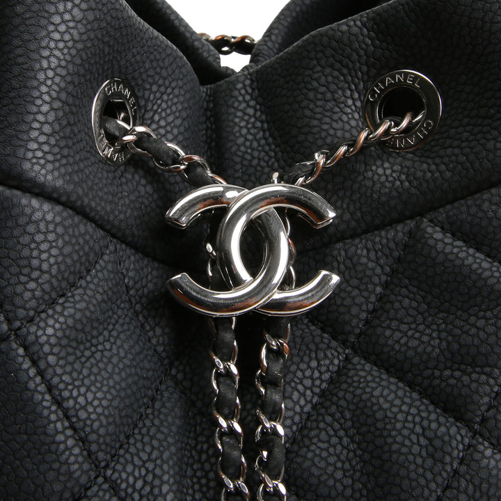 CHANEL Top Handle Bucket Bag w/ Strap - Charcoal
