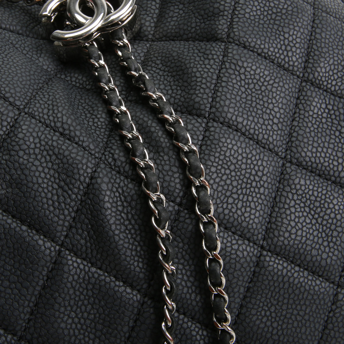 CHANEL Top Handle Bucket Bag w/ Strap - Charcoal