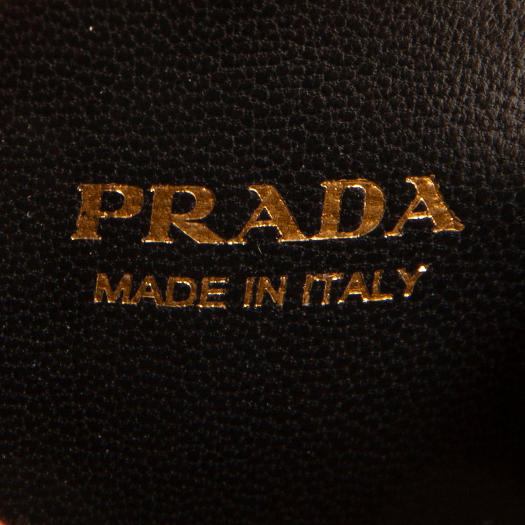 PRADA Saffiano Lux Embossed Logo Tote w/ Strap - Ivory