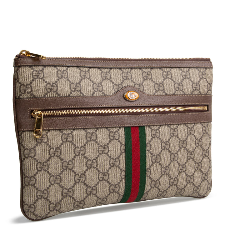 GUCCI GG Supreme Ophidia Pouch - Beige & Ebony