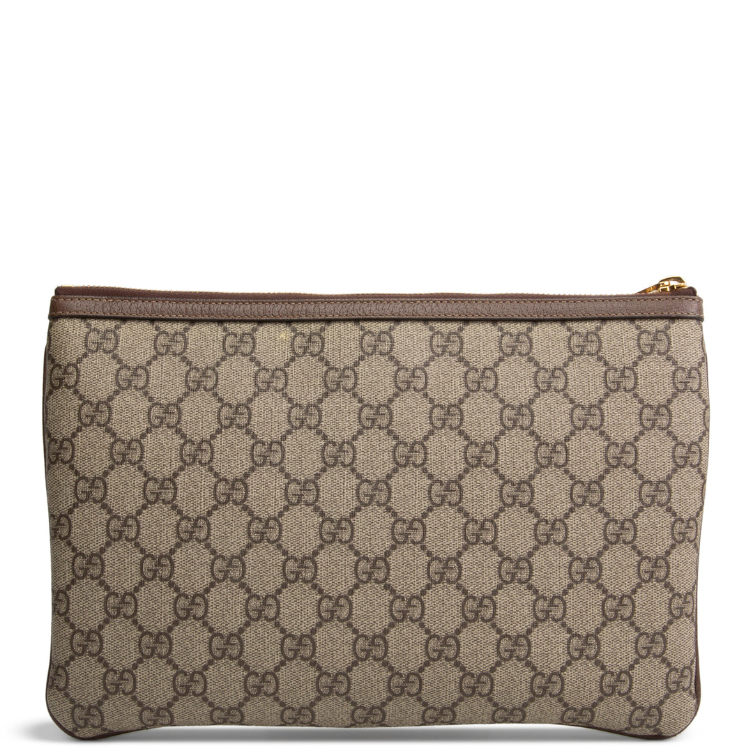 GUCCI GG Supreme Ophidia Pouch - Beige & Ebony