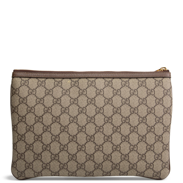GUCCI GG Supreme Ophidia Pouch - Beige & Ebony