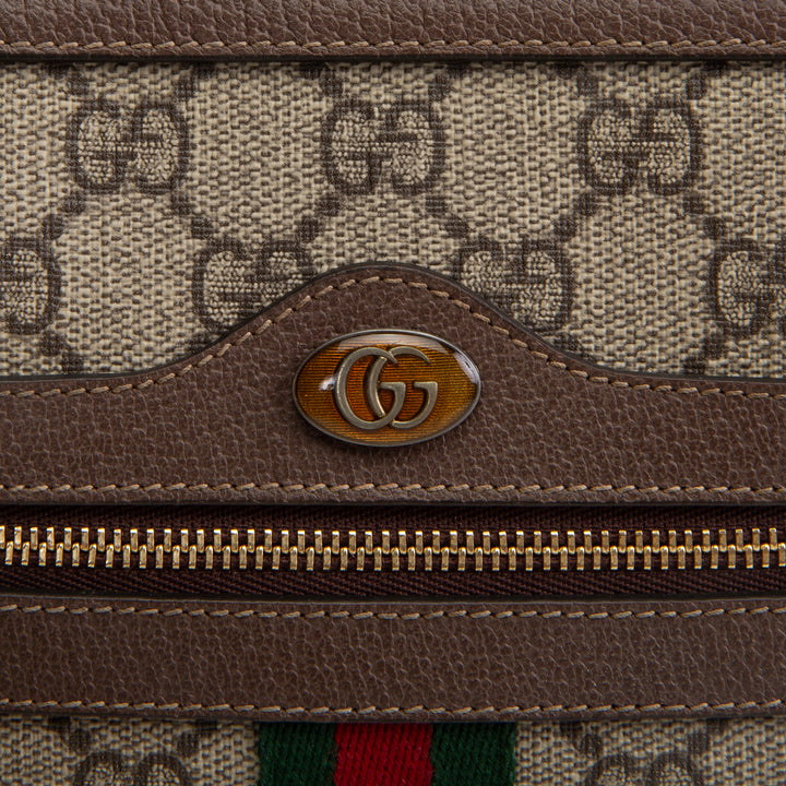 GUCCI GG Supreme Ophidia Pouch - Beige & Ebony