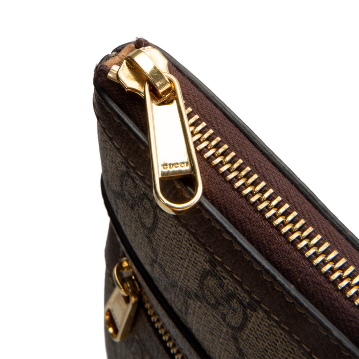 GUCCI GG Supreme Ophidia Pouch - Beige & Ebony