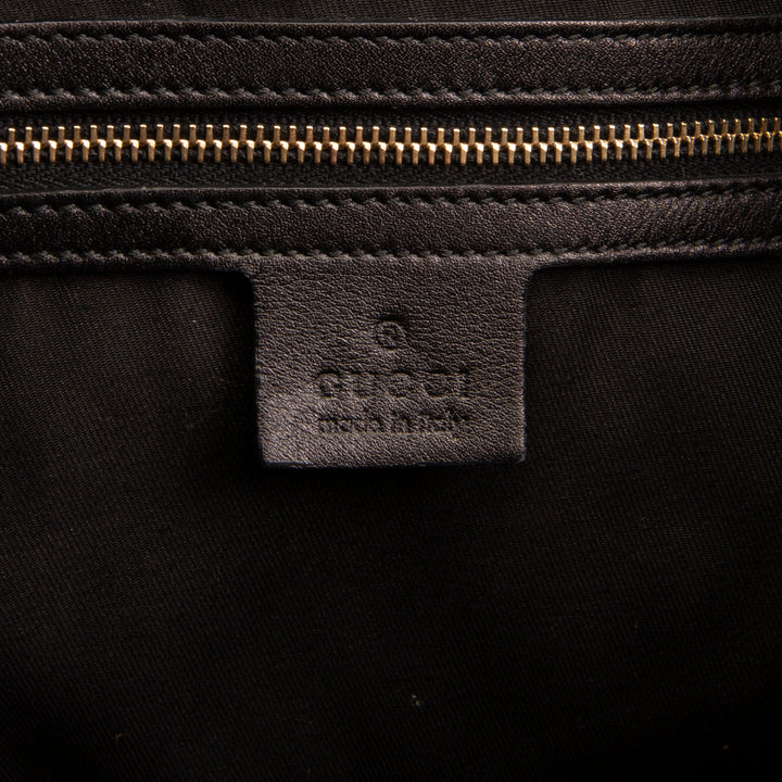 GUCCI Leather Indy Bamboo Shoulder Bag - Black OUTLET FINAL SALE