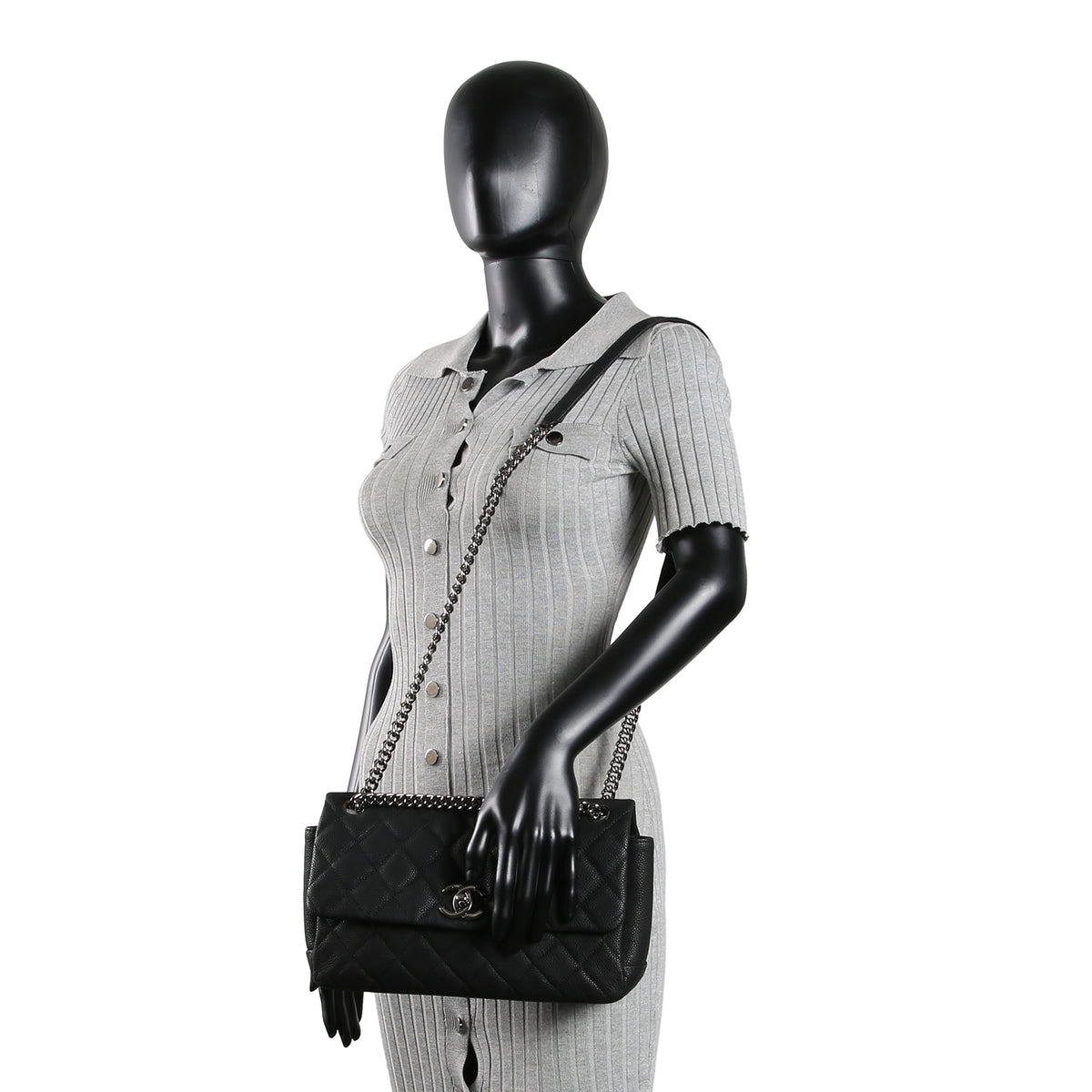 CHANEL Quilted Flap Bag - Black OUTLET FINAL SALE