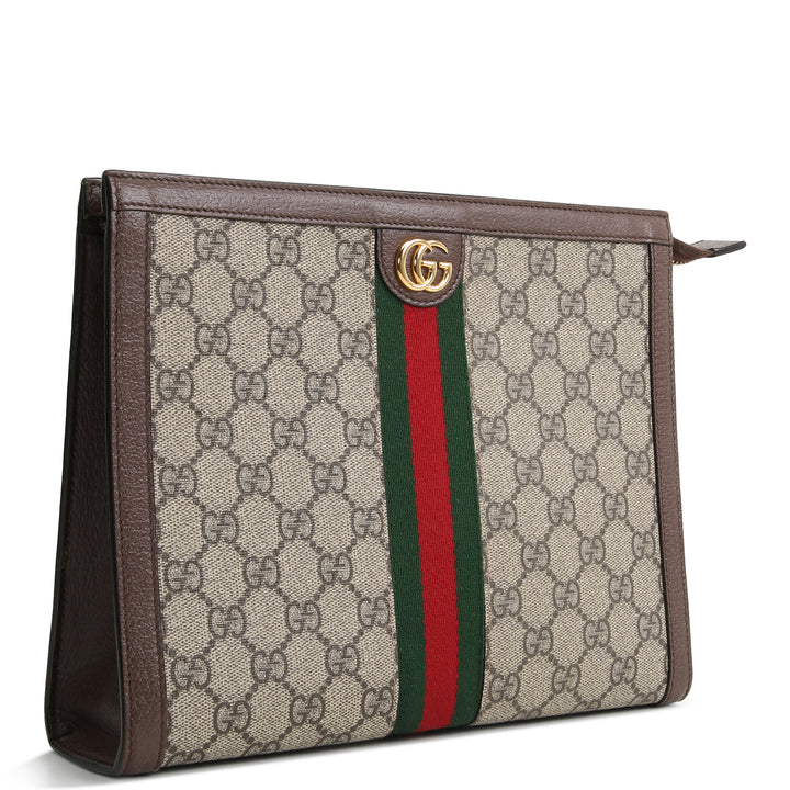 GUCCI GG Supreme Web Ophidia Pouch