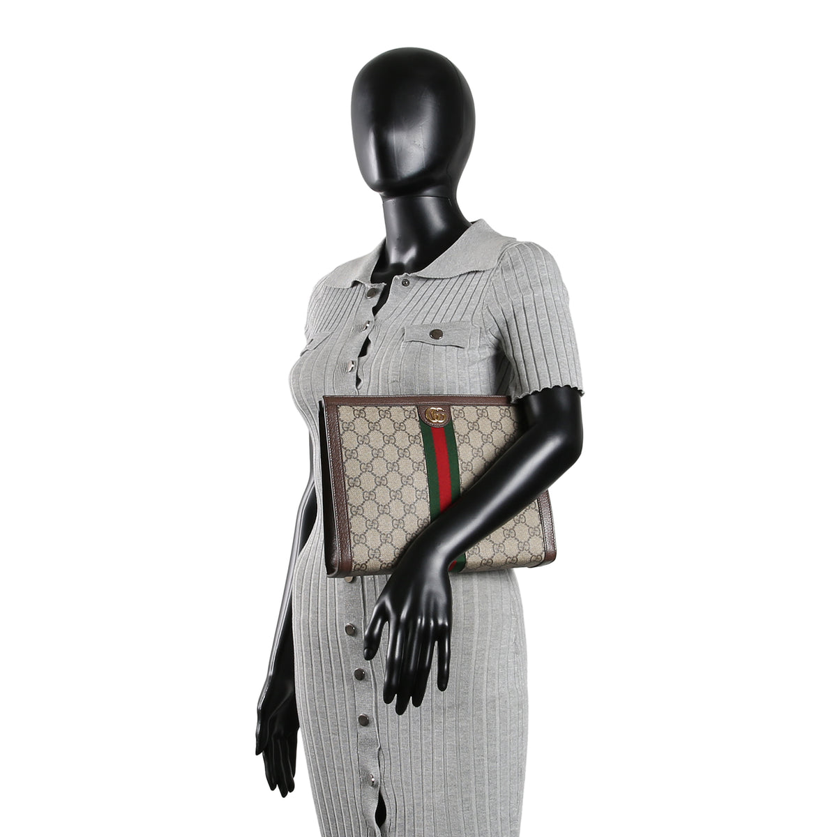 GUCCI GG Supreme Web Ophidia Pouch