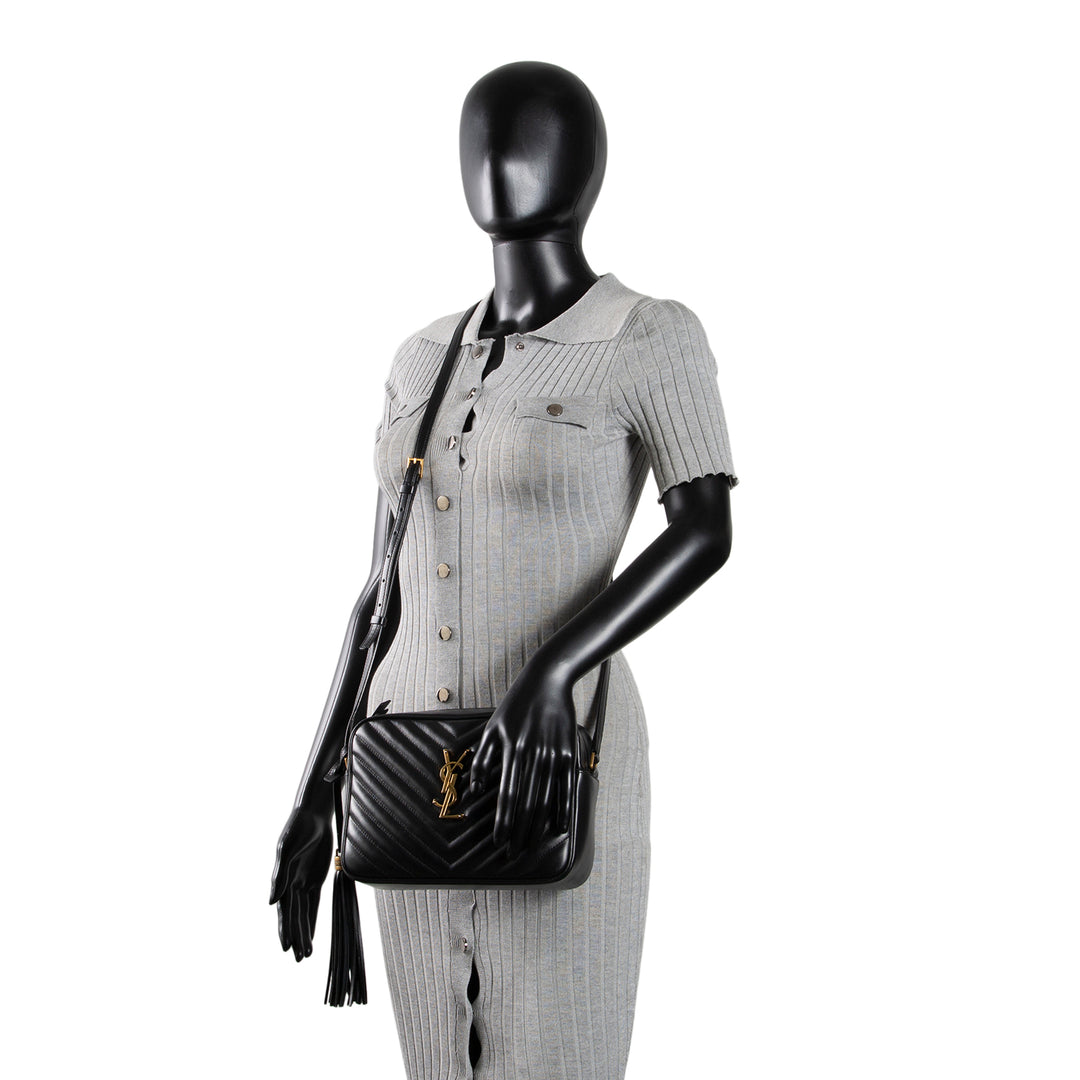 SAINT LAURENT Camera Lou Tassel Bag - Black