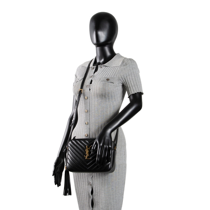 SAINT LAURENT Camera Lou Tassel Bag - Black