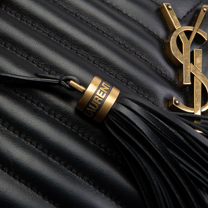 SAINT LAURENT Camera Lou Tassel Bag - Black