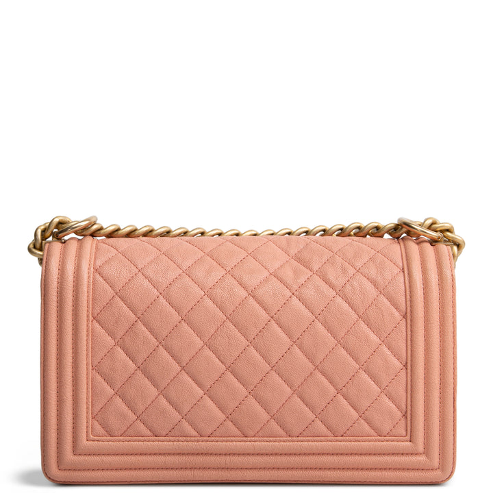 CHANEL Caviar Medium Boy Bag - Salmon OUTLET FINAL SALE