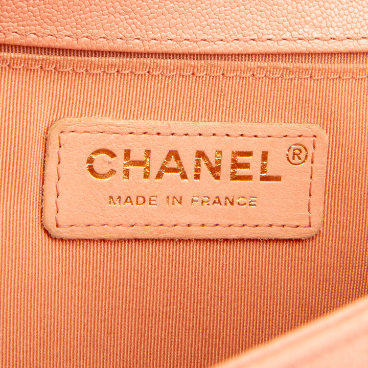 CHANEL Caviar Medium Boy Bag - Salmon OUTLET FINAL SALE