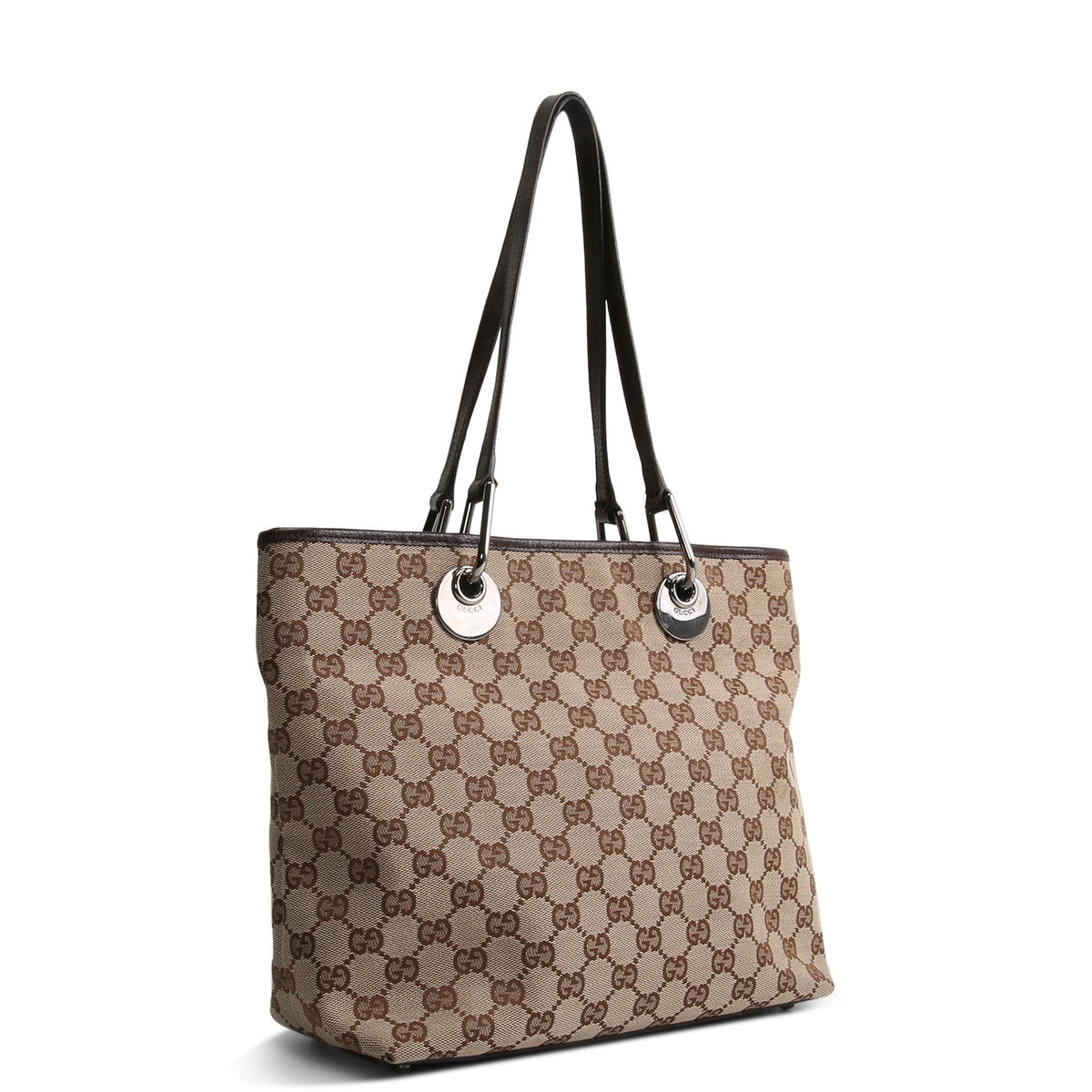 GUCCI GG Canvas Small Eclipse Tote - Beige &amp; Ebony