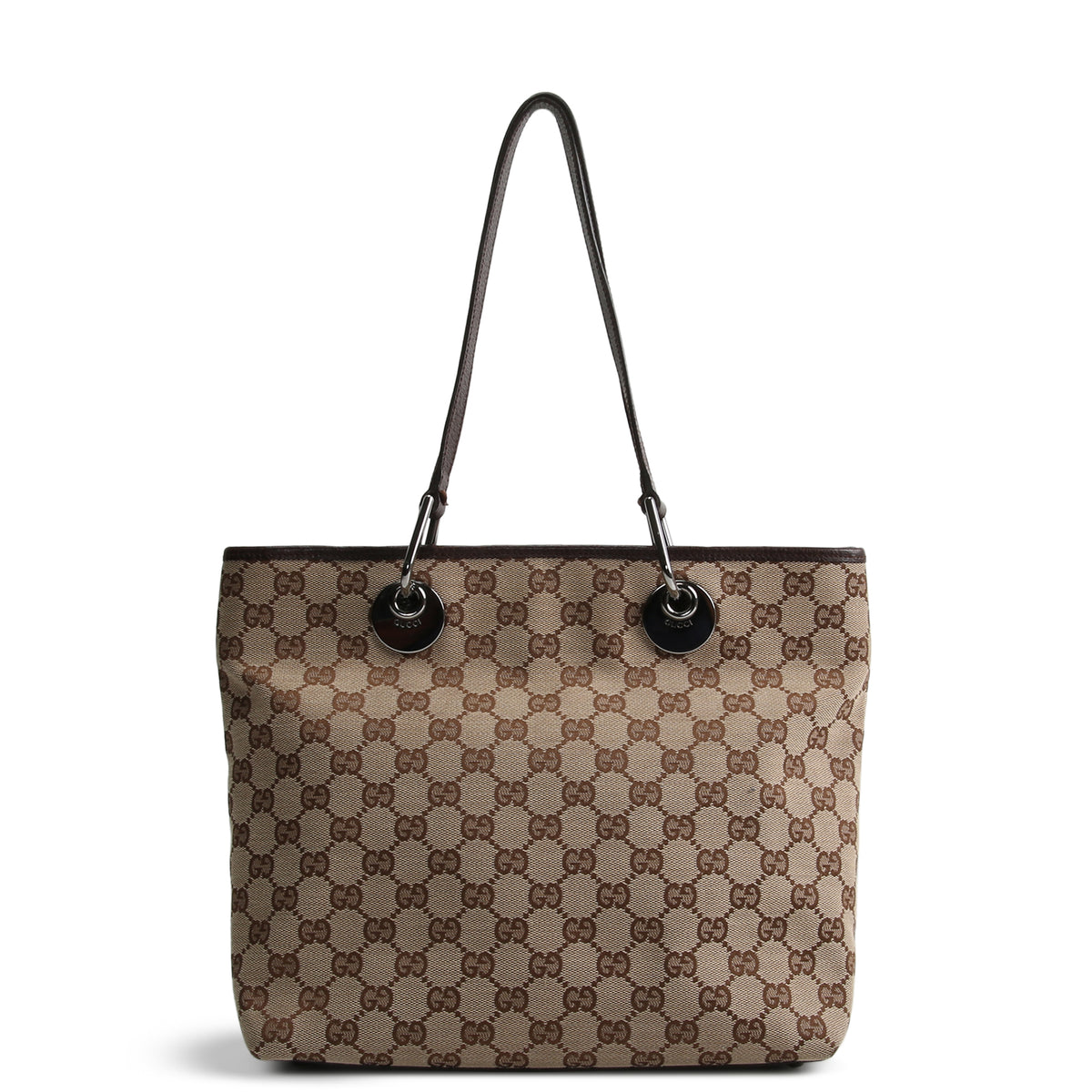 GUCCI GG Canvas Small Eclipse Tote - Beige &amp; Ebony