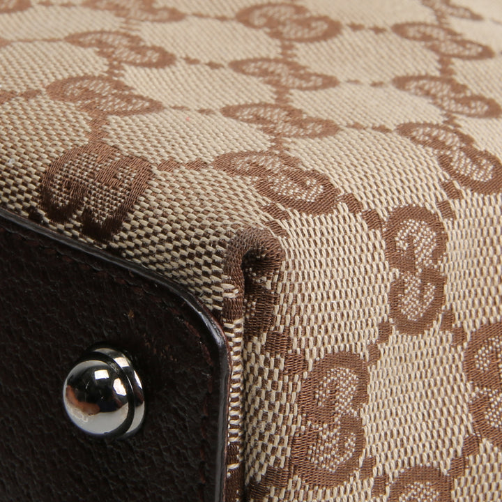 GUCCI GG Canvas Small Eclipse Tote - Beige &amp; Ebony