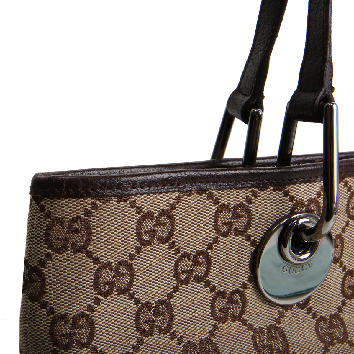 GUCCI GG Canvas Small Eclipse Tote - Beige &amp; Ebony