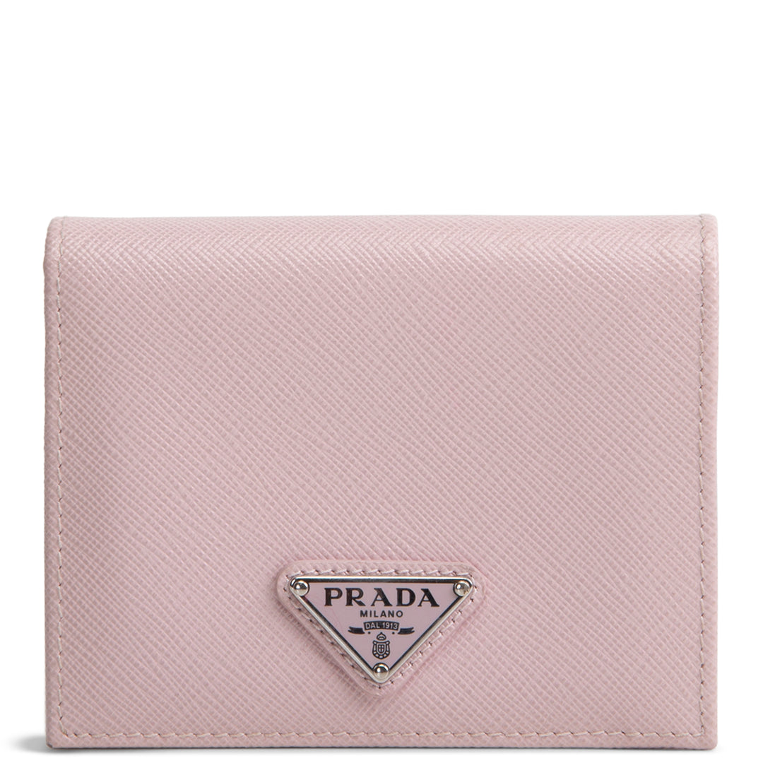 PRADA Saffiano Compact Wallet - Baby Pink