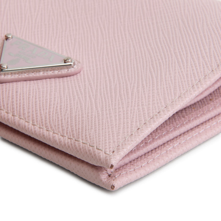 PRADA Saffiano Compact Wallet - Baby Pink