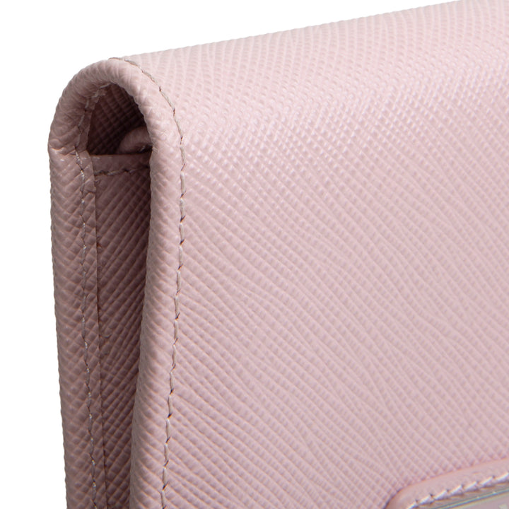 PRADA Saffiano Compact Wallet - Baby Pink