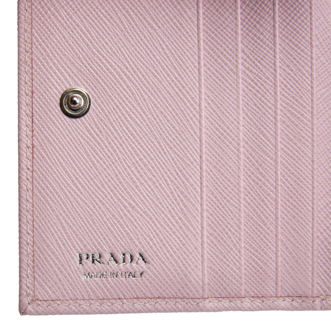 PRADA Saffiano Compact Wallet - Baby Pink