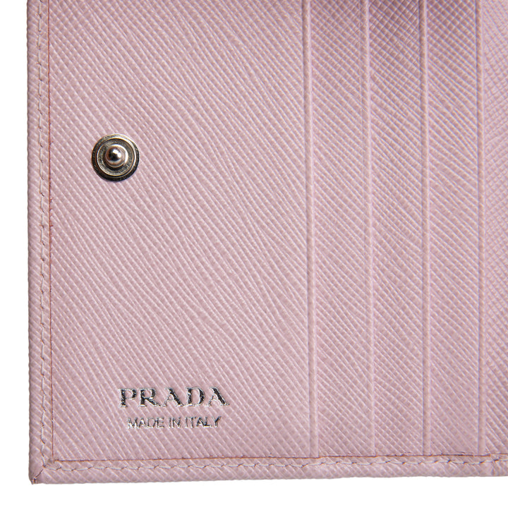 PRADA Saffiano Compact Wallet - Baby Pink